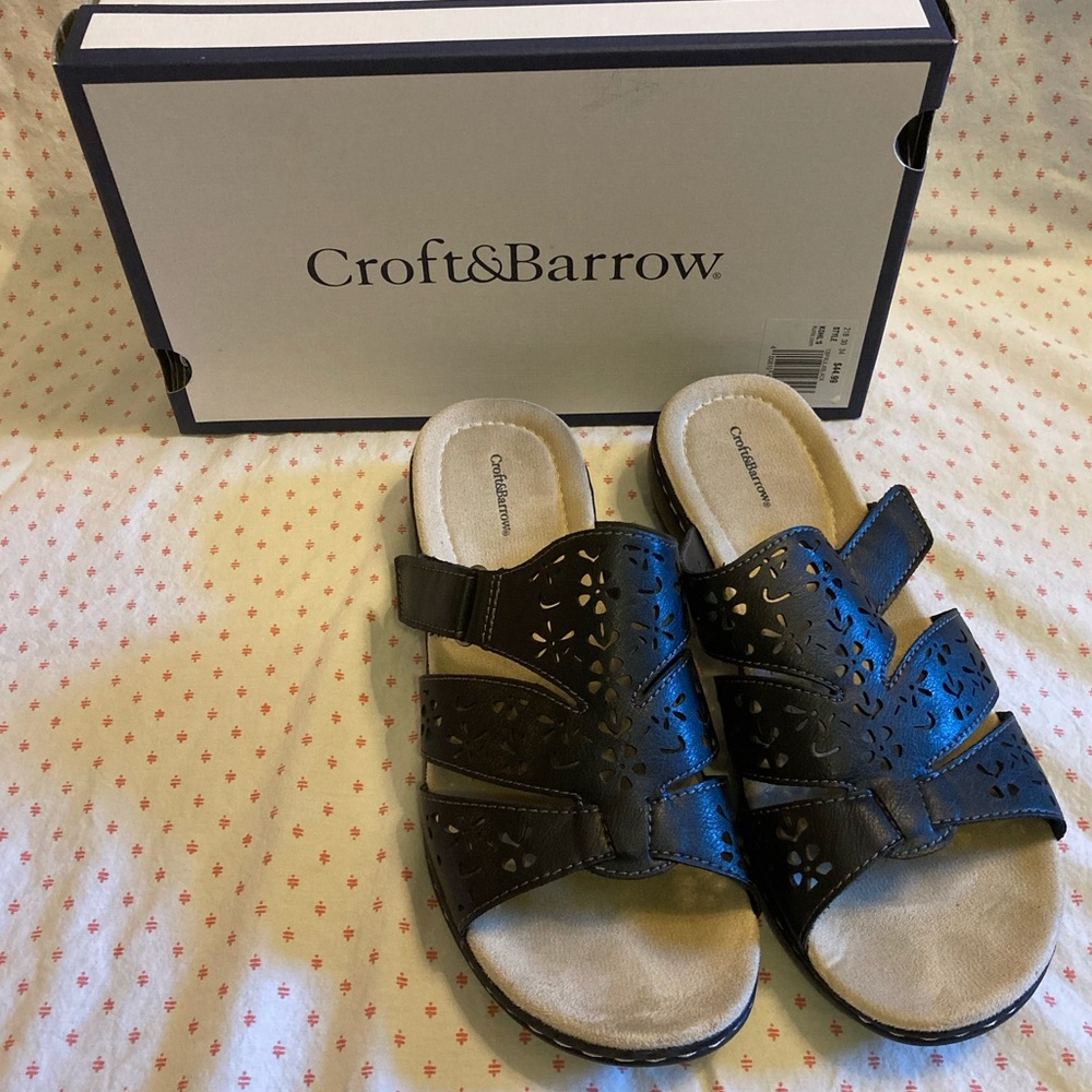 Croft & Barrow “Paula” Black Sandals